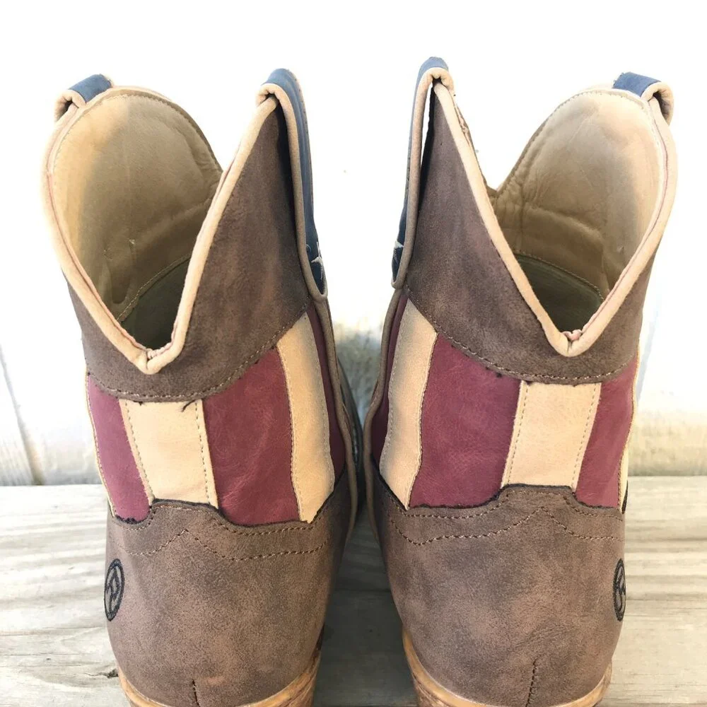 Roper Stars n Stripes Womens Western Ankle Boots 9.5 09-021-1567-2117